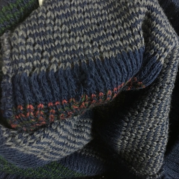 VINTAGE Cardigan Grandpa Oversized Sweater Stripe Unisex Dark Academia Medium - Picture 8 of 8